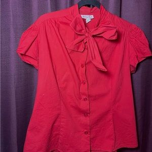 Heart of Haute Estelle Blouse, 2X, red